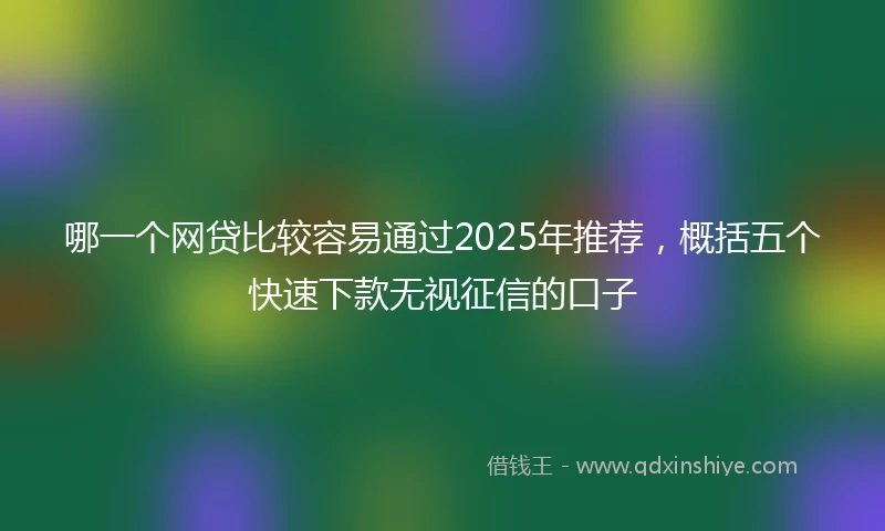 哪一个网贷比较容易通过2025年推荐，概括五个快速下款无视征信的口子