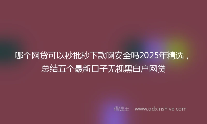 哪个网贷可以秒批秒下款啊安全吗2025年精选，总结五个最新口子无视黑白户网贷