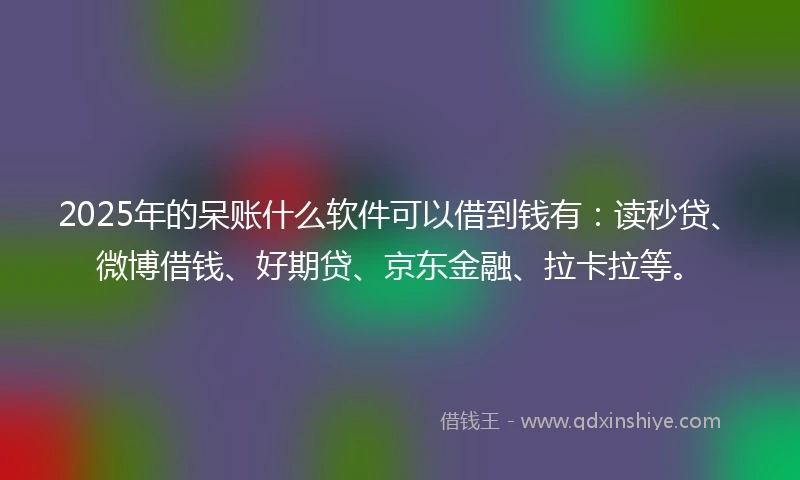 2025年的呆账什么软件可以借到钱有：读秒贷、微博借钱、好期贷、京东金融、拉卡拉等。
