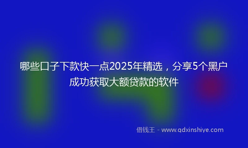 哪些口子下款快一点2025年精选，分享5个黑户成功获取大额贷款的软件