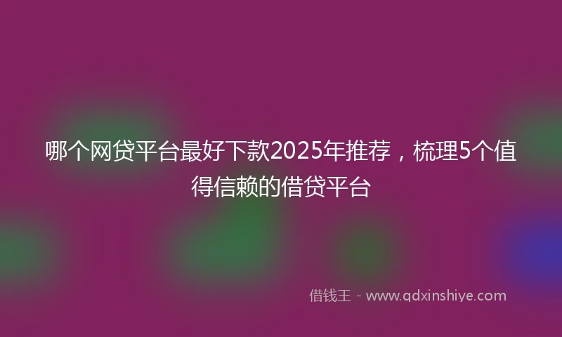 哪个网贷平台最好下款2025年推荐，梳理5个值得信赖的借贷平台
