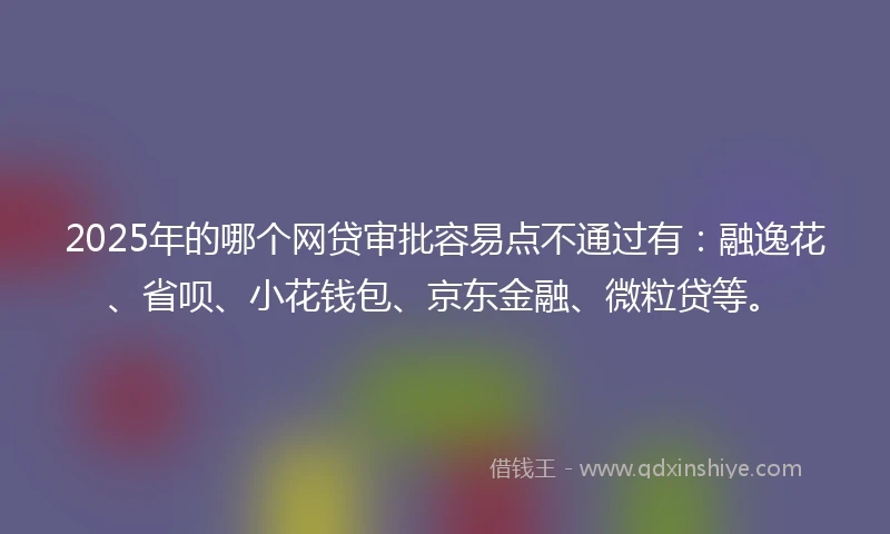 2025年的哪个网贷审批容易点不通过有：融逸花、省呗、小花钱包、京东金融、微粒贷等。