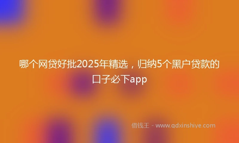 哪个网贷好批2025年精选，归纳5个黑户贷款的口子必下app