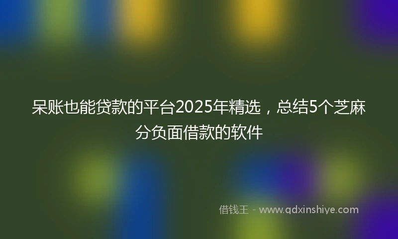 呆账也能贷款的平台2025年精选，总结5个芝麻分负面借款的软件