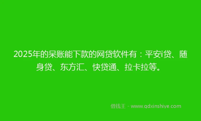 2025年的呆账能下款的网贷软件有：平安i贷、随身贷、东方汇、快贷通、拉卡拉等。
