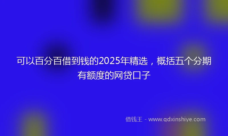 可以百分百借到钱的2025年精选，概括五个分期有额度的网贷口子