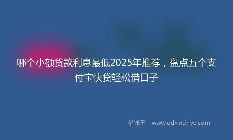 哪个小额贷款利息最低2025年推荐，盘点五个支付宝快贷轻松借口子