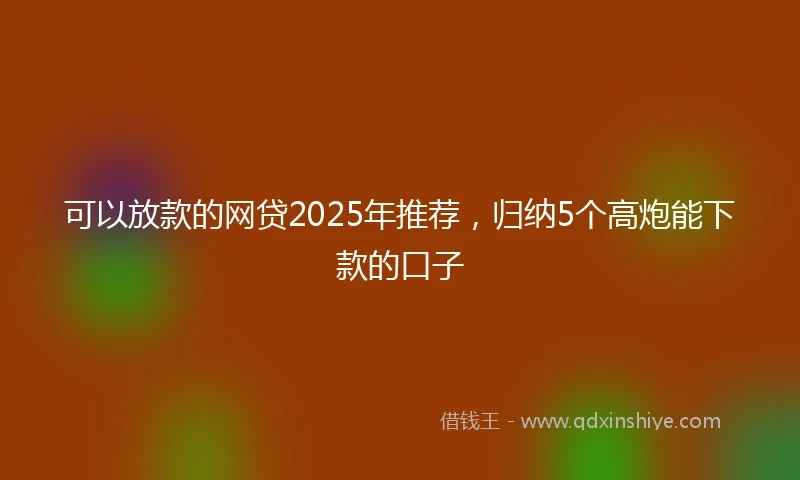 可以放款的网贷2025年推荐,归纳5个高炮能下款的口子