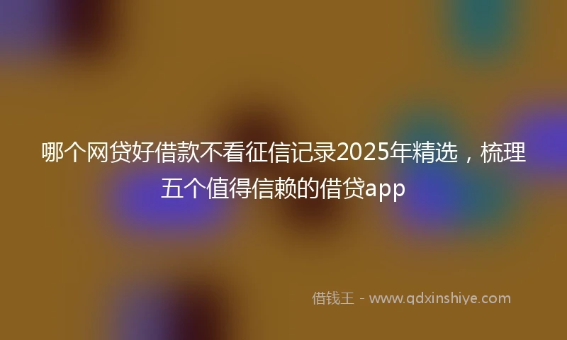 哪个网贷好借款不看征信记录2025年精选，梳理五个值得信赖的借贷app