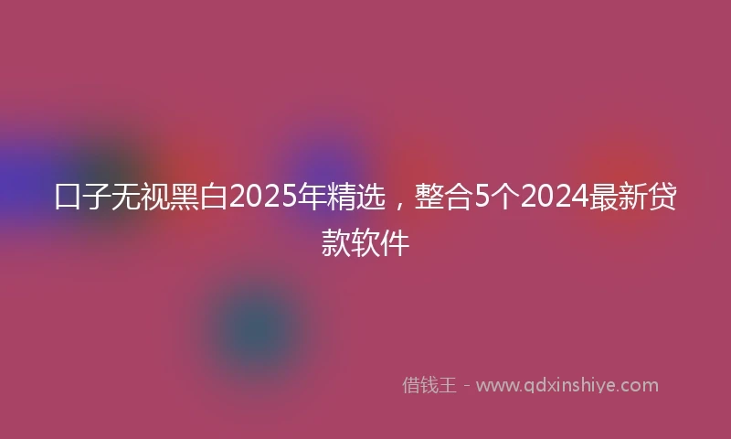 口子无视黑白2025年精选，整合5个2024最新贷款软件