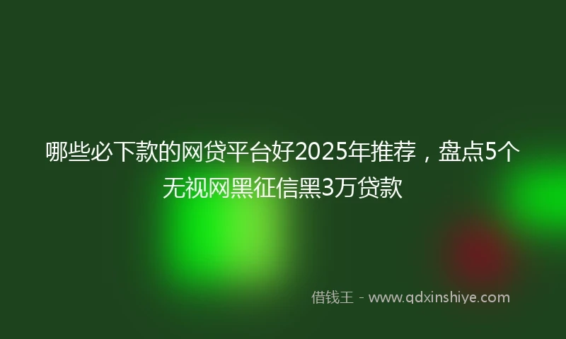 哪些必下款的网贷平台好2025年推荐，盘点5个无视网黑征信黑3万贷款