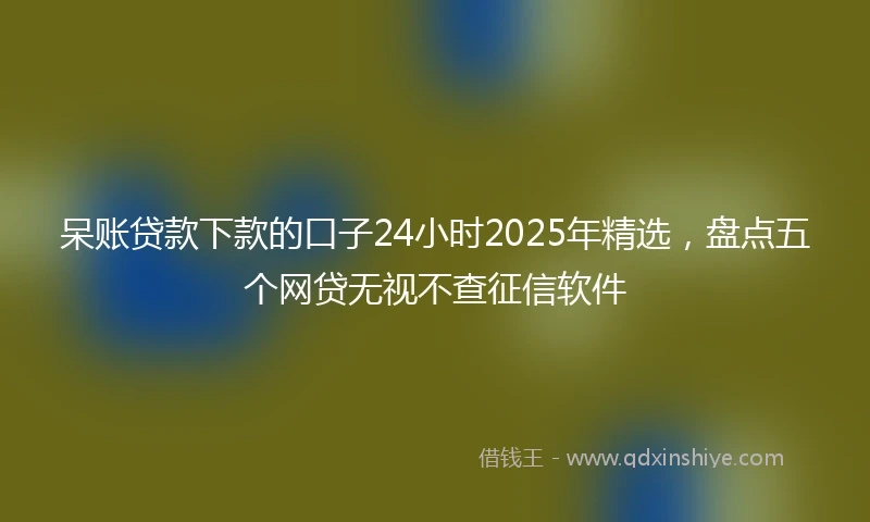 呆账贷款下款的口子24小时2025年精选，盘点五个网贷无视不查征信软件