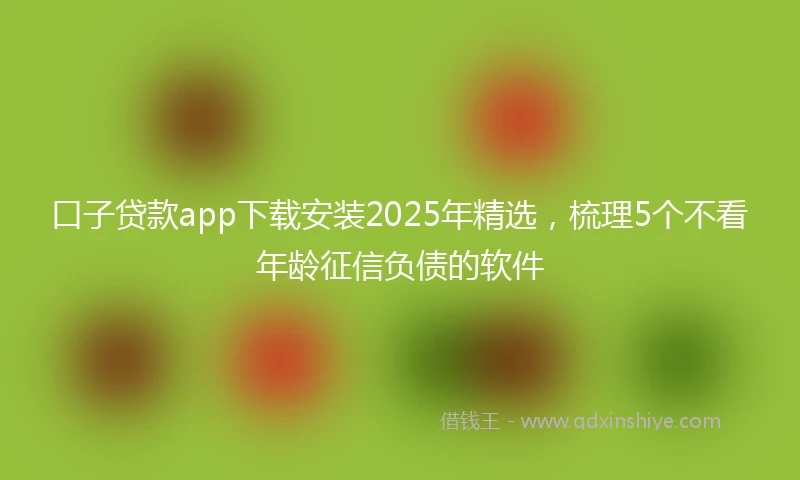 口子贷款app下载安装2025年精选，梳理5个不看年龄征信负债的软件