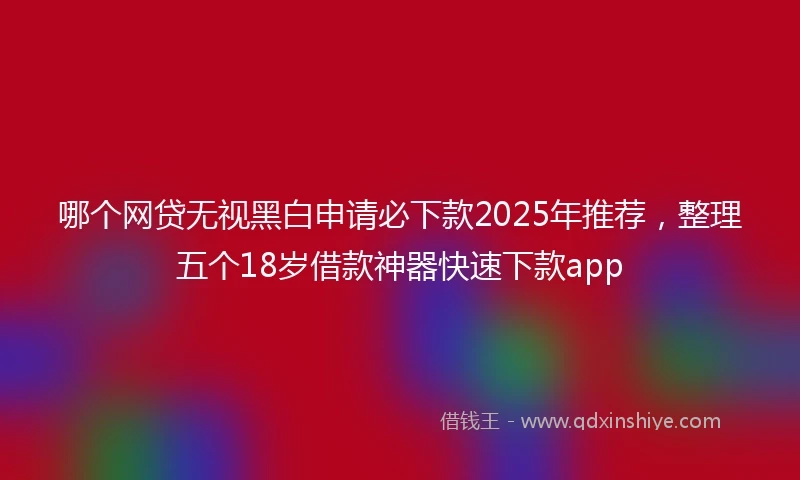 哪个网贷无视黑白申请必下款2025年推荐，整理五个18岁借款神器快速下款app