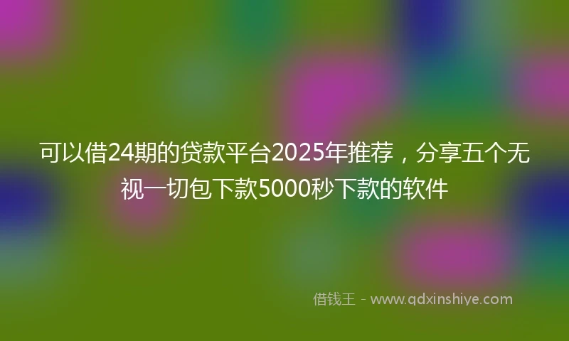 可以借24期的贷款平台2025年推荐，分享五个无视一切包下款5000秒下款的软件