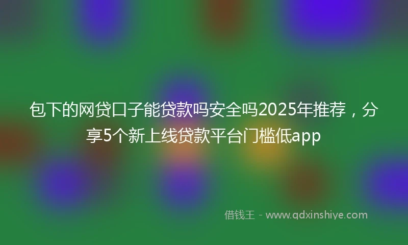 包下的网贷口子能贷款吗安全吗2025年推荐，分享5个新上线贷款平台门槛低app