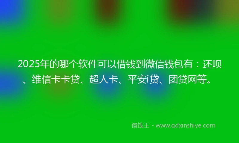 2025年的哪个软件可以借钱到微信钱包有：还呗、维信卡卡贷、超人卡、平安i贷、团贷网等。