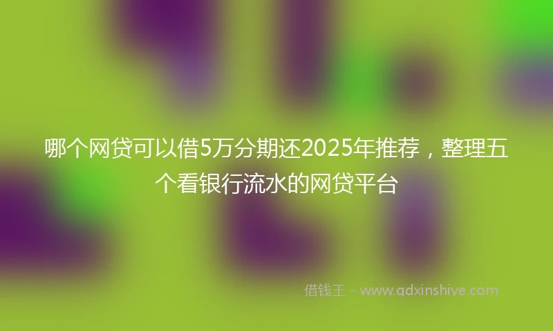 哪个网贷可以借5万分期还2025年推荐，整理五个看银行流水的网贷平台