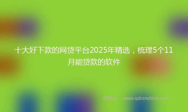 十大好下款的网贷平台2025年精选，梳理5个11月能贷款的软件