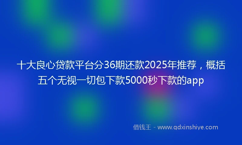 十大良心贷款平台分36期还款2025年推荐，概括五个无视一切包下款5000秒下款的app