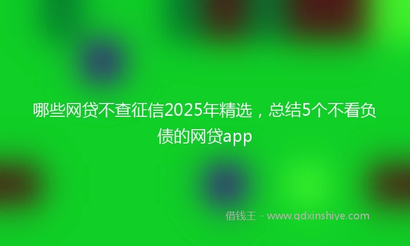 哪些网贷不查征信2025年精选，总结5个不看负债的网贷app