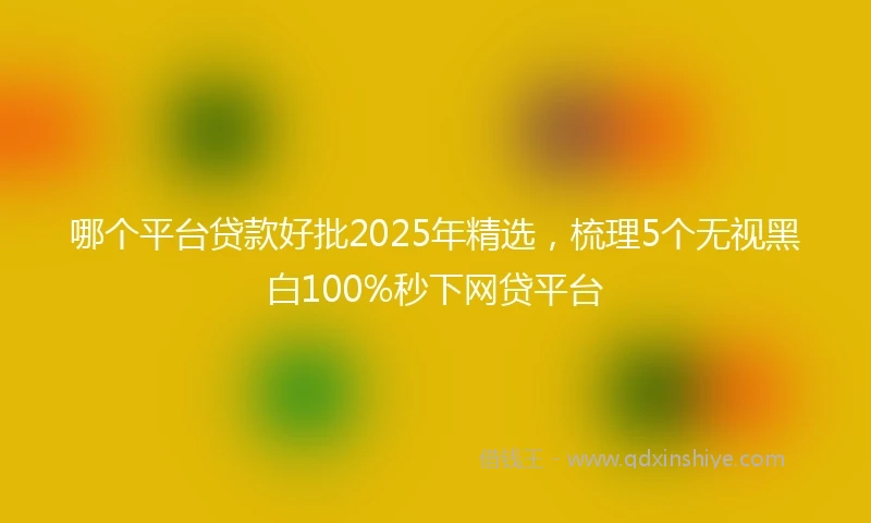 哪个平台贷款好批2025年精选，梳理5个无视黑白100%秒下网贷平台