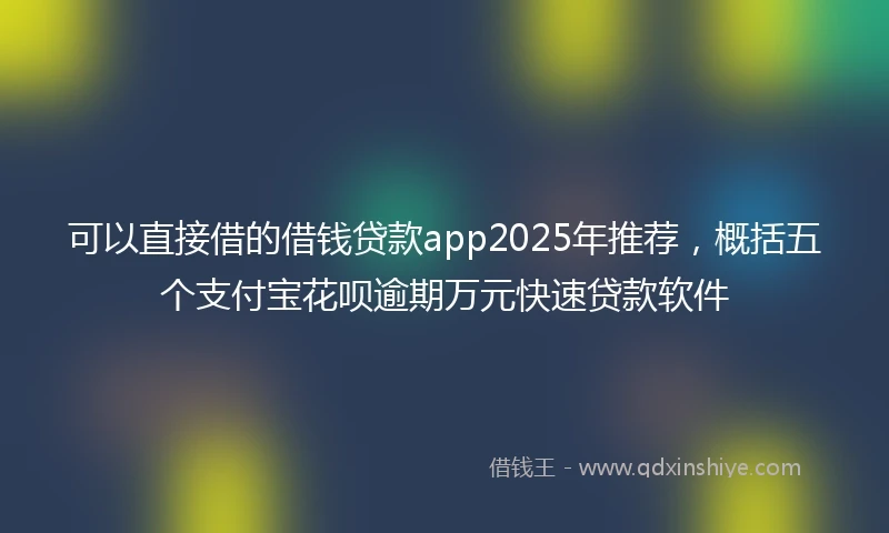 可以直接借的借钱贷款app2025年推荐，概括五个支付宝花呗逾期万元快速贷款软件