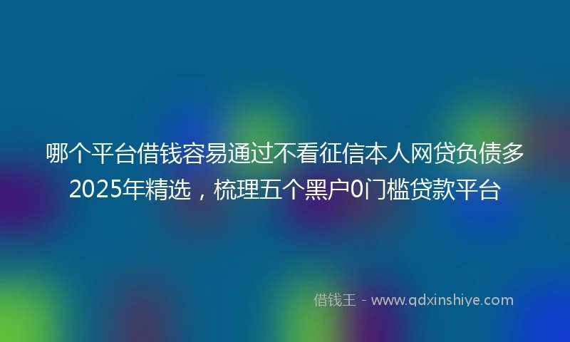 哪个平台借钱容易通过不看征信本人网贷负债多2025年精选，梳理五个黑户0门槛贷款平台