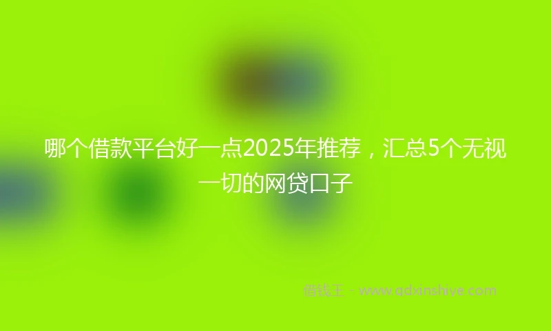 哪个借款平台好一点2025年推荐，汇总5个无视一切的网贷口子