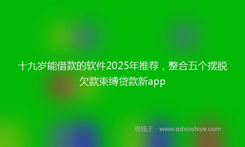 十九岁能借款的软件2025年推荐，整合五个摆脱欠款束缚贷款新app