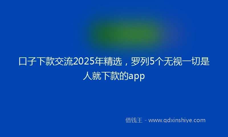 口子下款交流2025年精选，罗列5个无视一切是人就下款的app