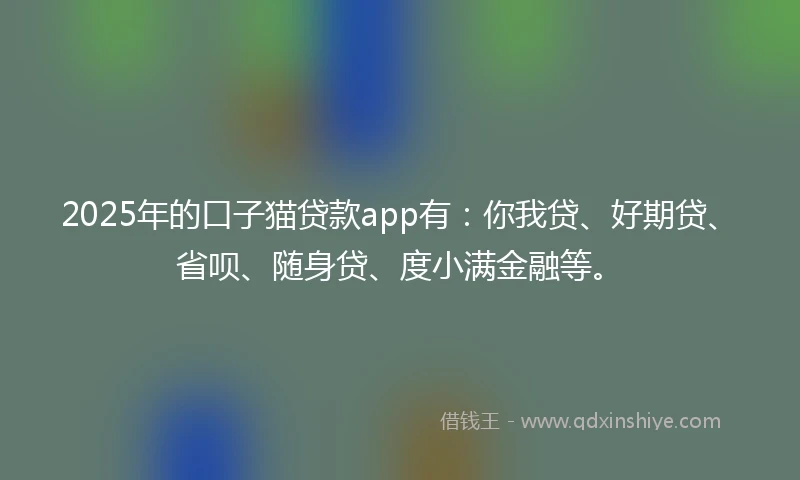 2025年的口子猫贷款app有：你我贷、好期贷、省呗、随身贷、度小满金融等。