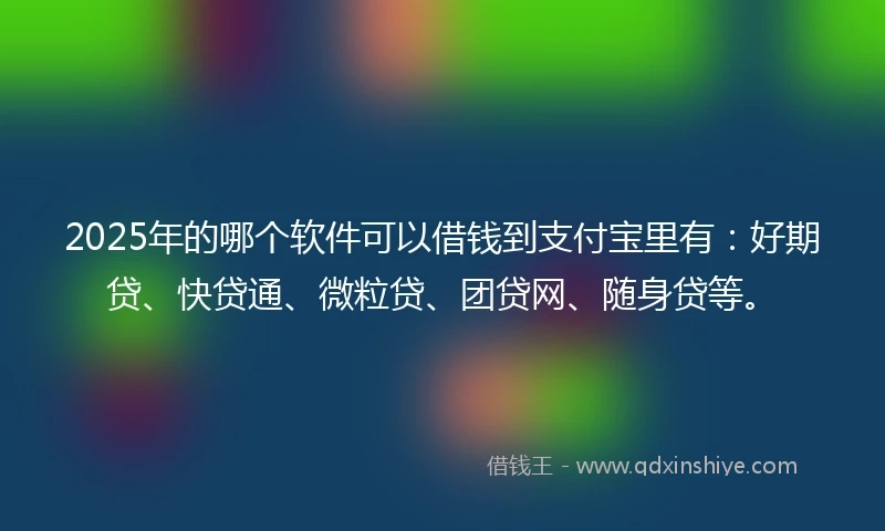 2025年的哪个软件可以借钱到支付宝里有：好期贷、快贷通、微粒贷、团贷网、随身贷等。