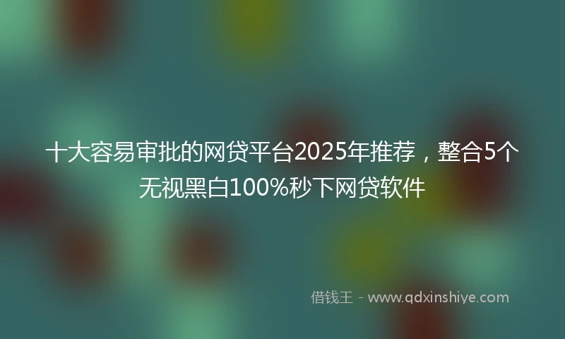 十大容易审批的网贷平台2025年推荐，整合5个无视黑白100%秒下网贷软件