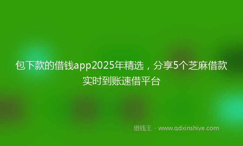 包下款的借钱app2025年精选，分享5个芝麻借款实时到账速借平台
