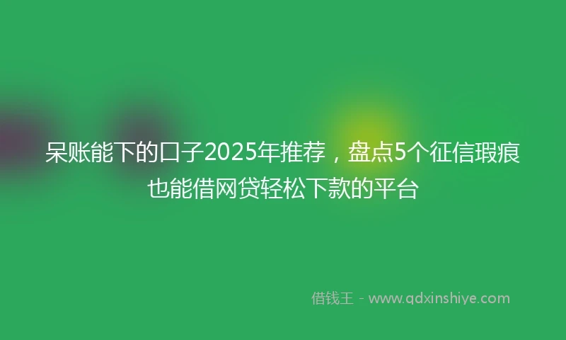 呆账能下的口子2025年推荐，盘点5个征信瑕疵也能借网贷轻松下款的平台