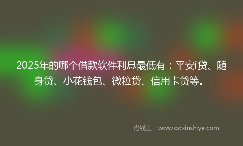 2025年的哪个借款软件利息最低有：平安i贷、随身贷、小花钱包、微粒贷、信用卡贷等。