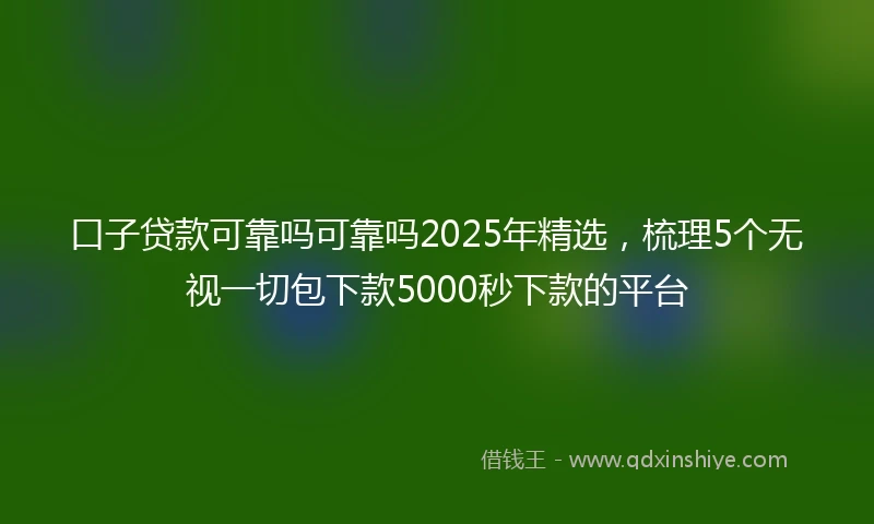 口子贷款可靠吗可靠吗2025年精选,梳理5个无视一切包下款5000秒下款的平台