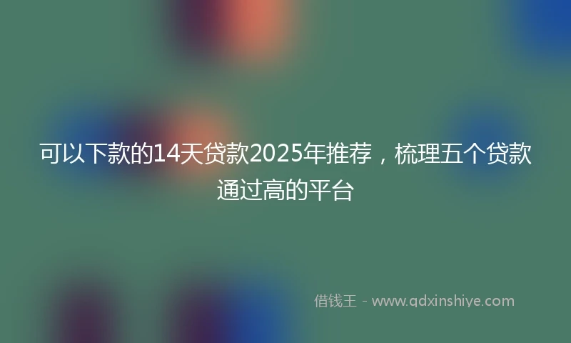 可以下款的14天贷款2025年推荐，梳理五个贷款通过高的平台