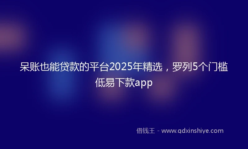 呆账也能贷款的平台2025年精选，罗列5个门槛低易下款app