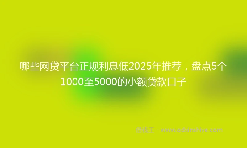 哪些网贷平台正规利息低2025年推荐，盘点5个1000至5000的小额贷款口子