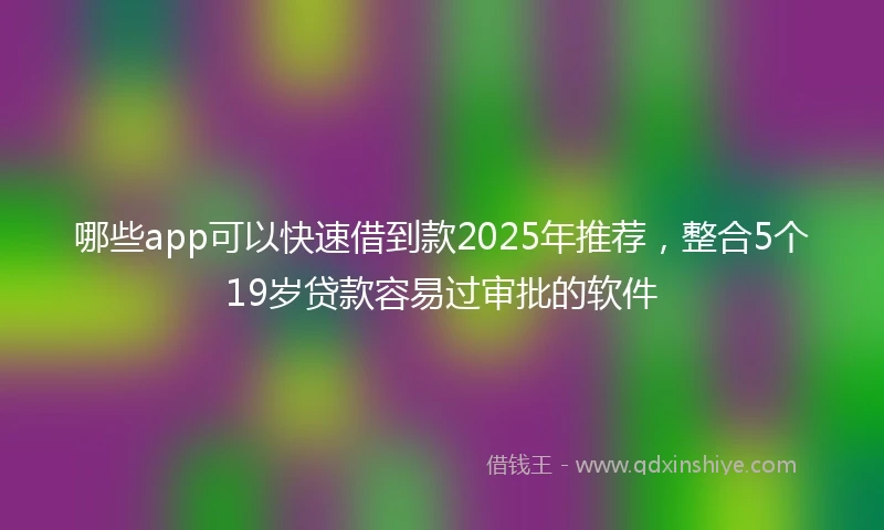 哪些app可以快速借到款2025年推荐，整合5个19岁贷款容易过审批的软件