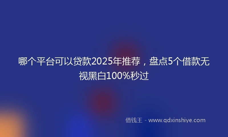 哪个平台可以贷款2025年推荐,盘点5个借款无视黑白100%秒过