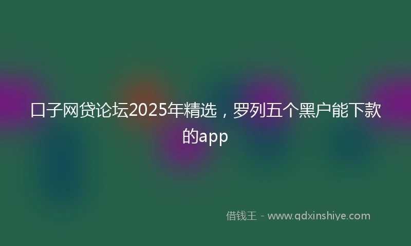 口子网贷论坛2025年精选，罗列五个黑户能下款的app