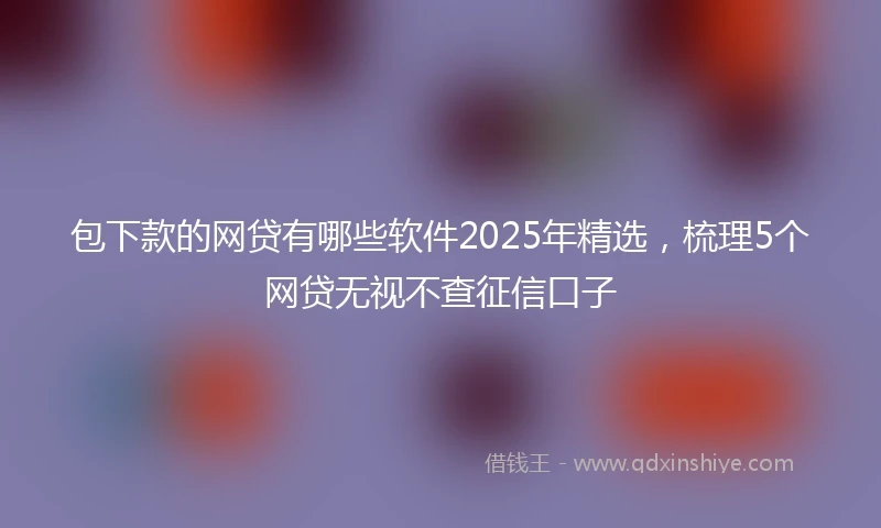 包下款的网贷有哪些软件2025年精选，梳理5个网贷无视不查征信口子