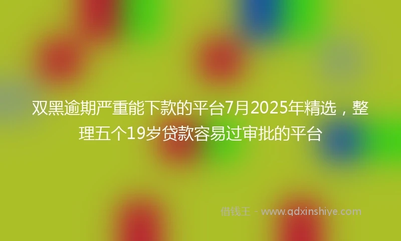 双黑逾期严重能下款的平台7月2025年精选，整理五个19岁贷款容易过审批的平台