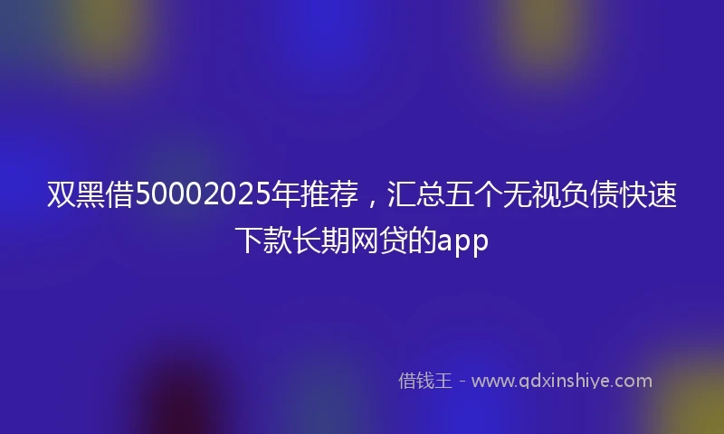 双黑借50002025年推荐，汇总五个无视负债快速下款长期网贷的app