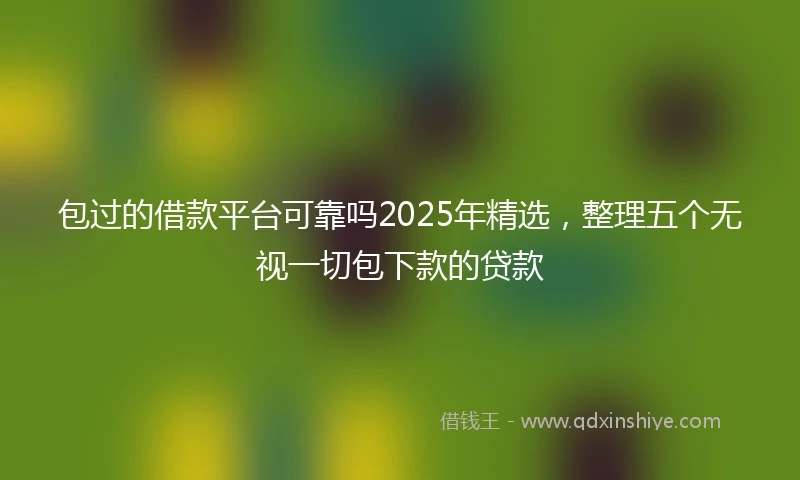 包过的借款平台可靠吗2025年精选，整理五个无视一切包下款的贷款