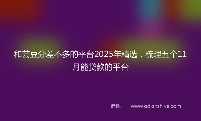 和芸豆分差不多的平台2025年精选，梳理五个11月能贷款的平台