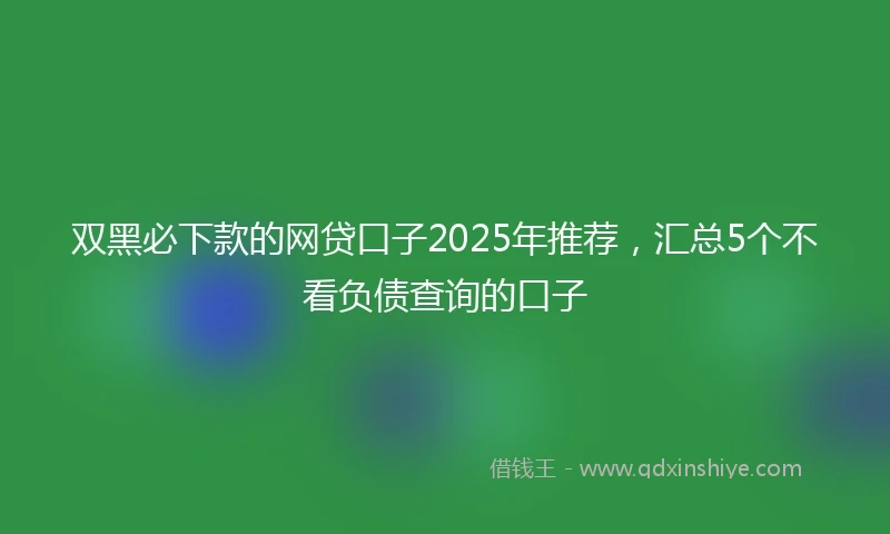 双黑必下款的网贷口子2025年推荐，汇总5个不看负债查询的口子